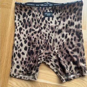 SKIMS DOLCE GABBANA Leopard Print Boxer Briefs/ bike shorts size medium